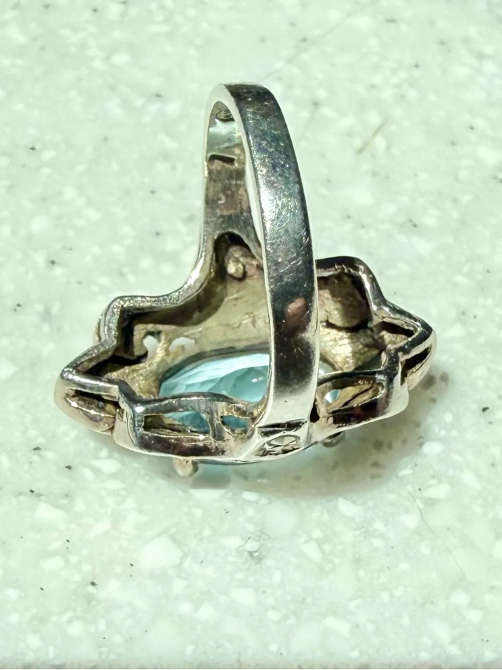 Vintage Marcasite & Silver Ring - Picture 3 of 5